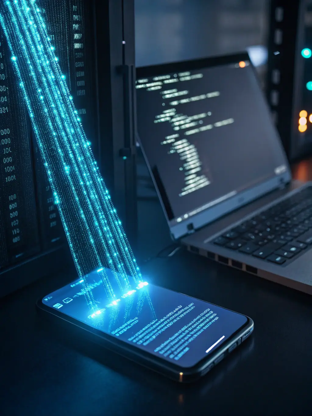 A depiction of the 'Secure Data Sharing Prompt' encrypting sensitive data before transmission, with a lock icon symbolizing secure data exchange and authorized access.